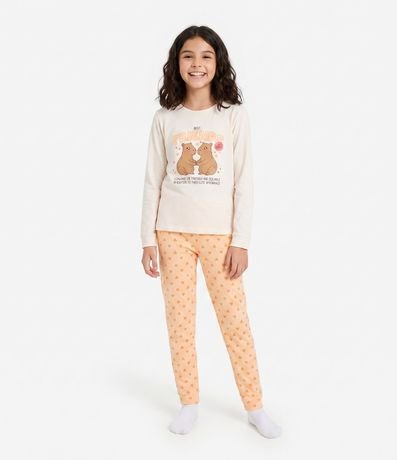 Pijama Infantil Largo con Estampa de Carpincho Friends  – Talle 5 a 14 años