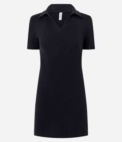 Vestido en Rib con Cuello Polo 7