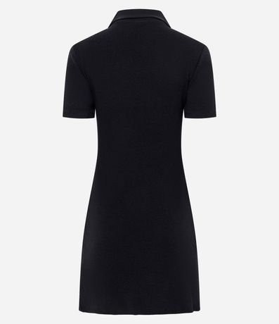 Vestido en Rib con Cuello Polo 8