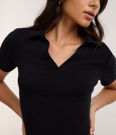 Vestido en Rib con Cuello Polo 3