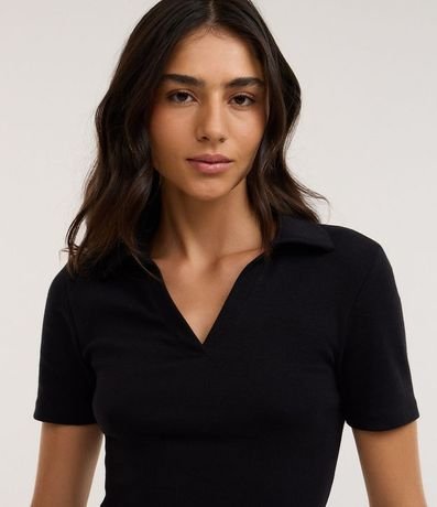 Vestido en Rib con Cuello Polo 5