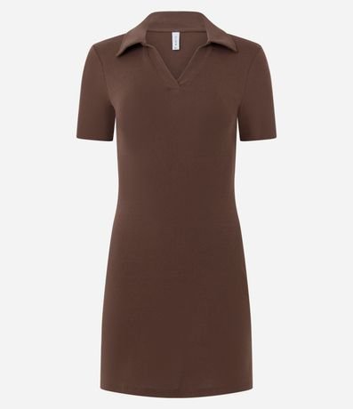 Vestido en Rib con Cuello Polo 5