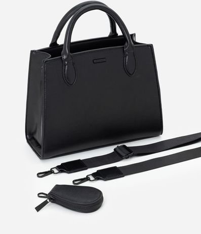 Cartera Satchel Mediana en PU con Asa Desmontable 7