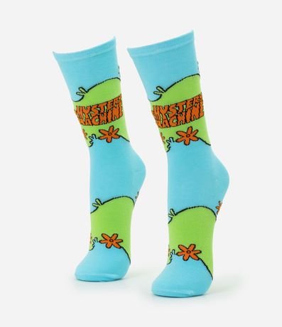 Media Caña Larga en Algodón con Estampa Divertida  Scooby Doo Mistery Machine