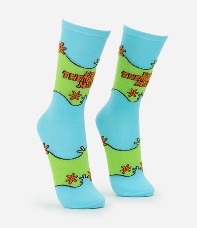 Media Caña Larga en Algodón con Estampa Divertida  Scooby Doo Mistery Machine 2