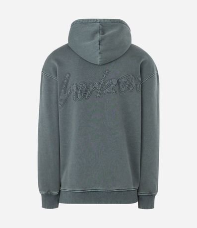 Saco Masculino Algodón Acid Wash Verde Boxy con Capucha 7