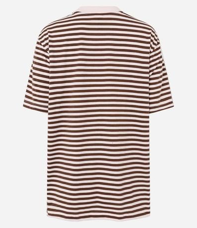 Remera Oversized en Algodón con Estampa Rayada 2