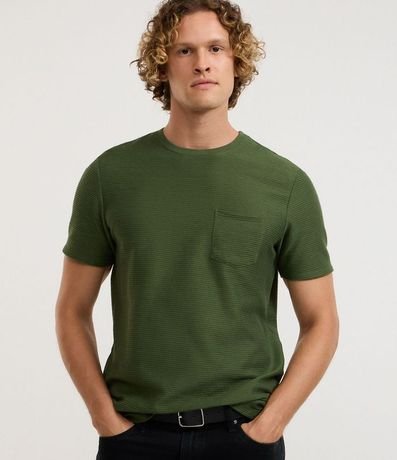 Remera Texturizada en Algodón con Bolsillo