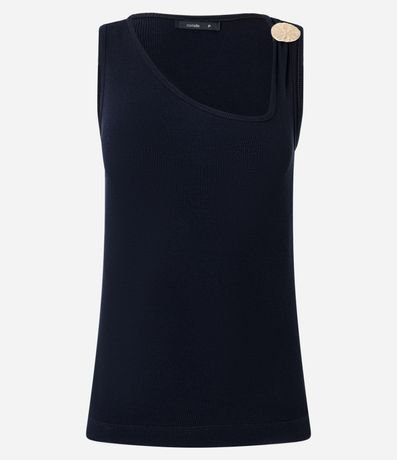 Blusa en Poliamida con Escote Asimétrico y Adorno 5