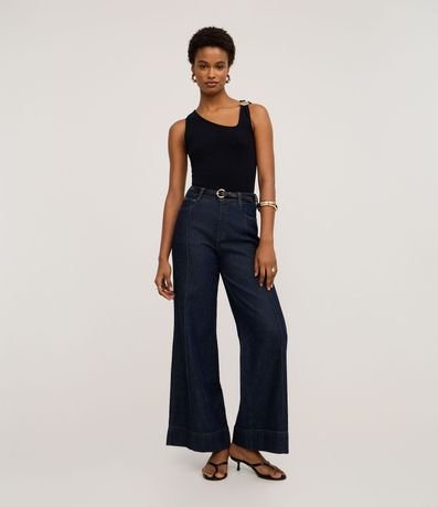 Blusa en Poliamida con Escote Asimétrico y Adorno 2