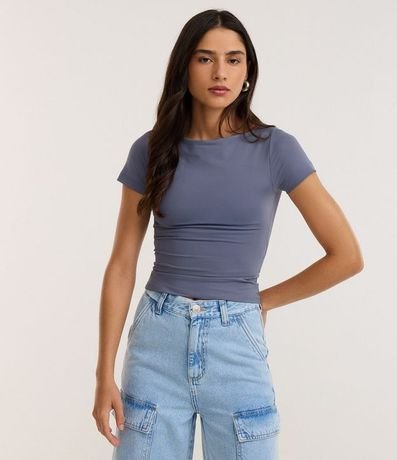 Blusa Manga Corta con Escote Canoa