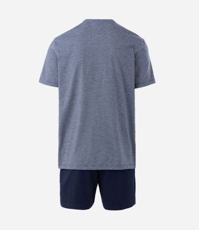 Pijama Corto con Cuello Redondo y Estampa de Rayas 5