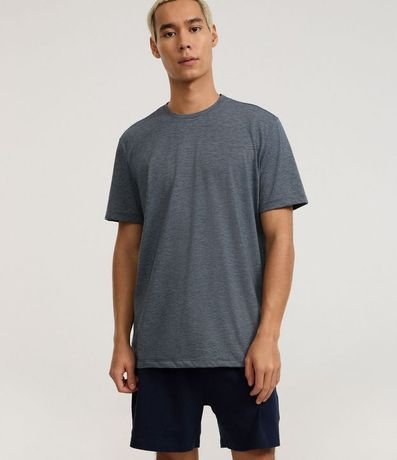 Pijama Corto con Cuello Redondo y Estampa de Rayas 2