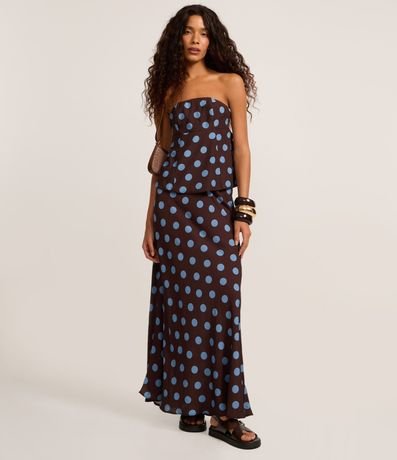 Blusa sin Breteles con Estampado de Lunares 2