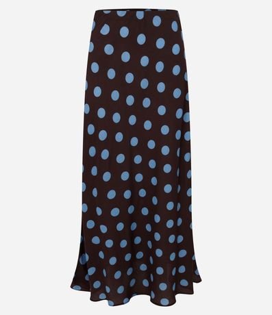 Pollera Long Midi en Viscosa con Estampado de Lunares 6