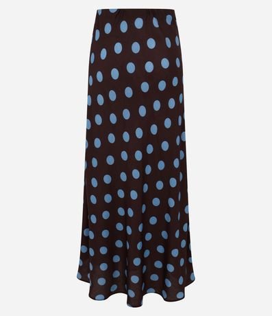 Pollera Long Midi en Viscosa con Estampado de Lunares 7