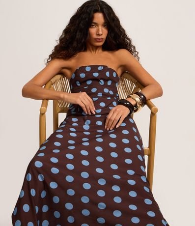 Pollera Long Midi en Viscosa con Estampado de Lunares 5