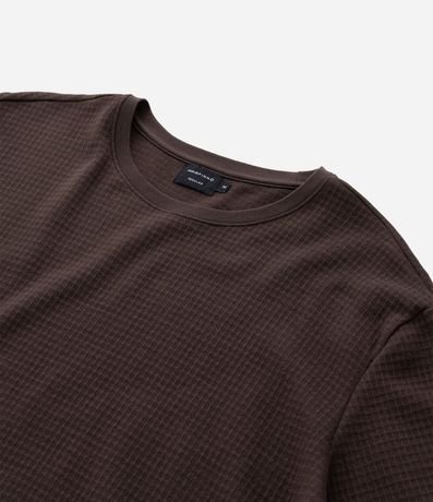 Remera Texturizada con Cuello Redondo y Manga Corta 7