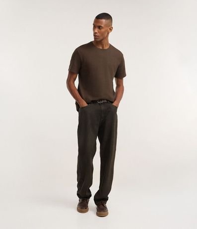 Remera Texturizada con Cuello Redondo y Manga Corta 2