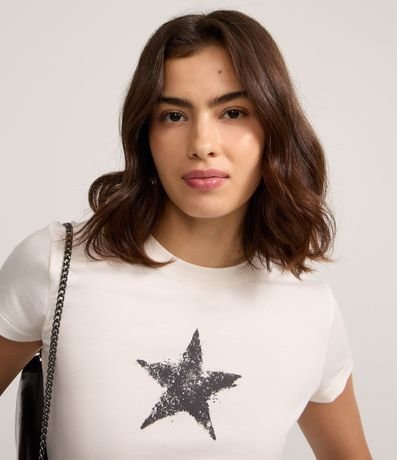 Remera en Algodón con Estampado de Estrella