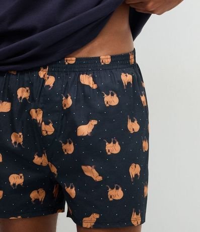 Pijama Corto en Algodón con Estampa de Carpincho 3