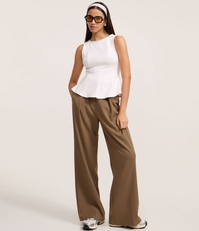 Blusa Peplum Alargada en Punto Roma con Bretel Ancho 2