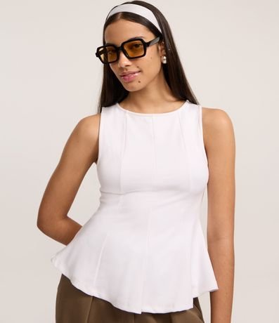 Blusa Peplum Alargada en Punto Roma con Bretel Ancho 3