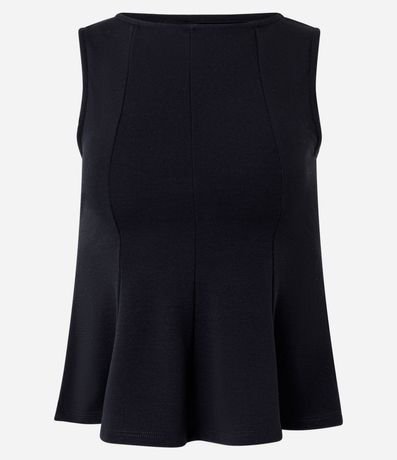 Blusa Peplum Alargada en Punto Roma con Bretel Ancho 4