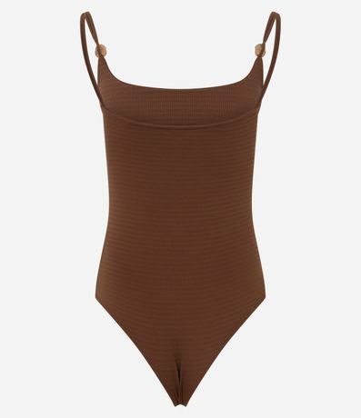 Body Texturizado en Poliamida con Adornos en el Bretel Doble 6