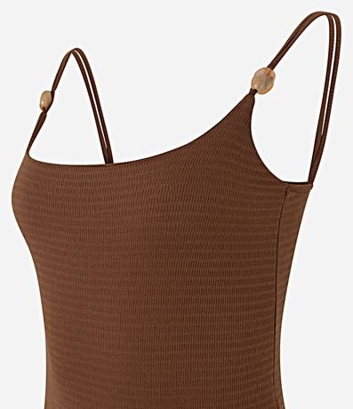 Body Texturizado en Poliamida con Adornos en el Bretel Doble