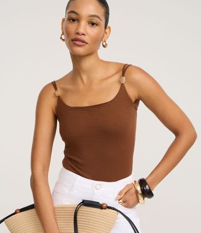 Body Texturizado en Poliamida con Adornos en el Bretel Doble 2