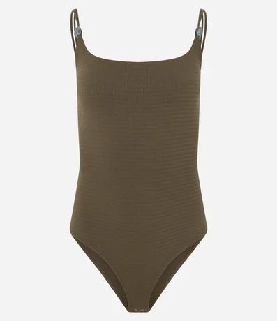 Body Texturizado en Poliamida con Adornos en el Bretel Doble 5