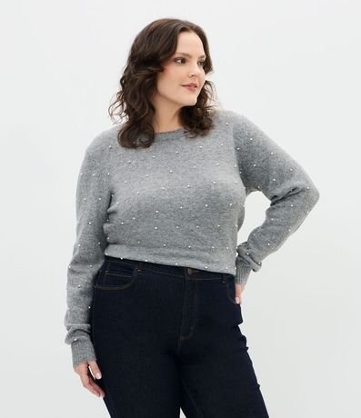 Suéter en Punto con Perla Curve & Plus Size