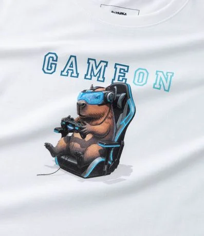 Remera Comfort Infantil con Estampa de Capivara Game On - Talle 5 a 14 años 4