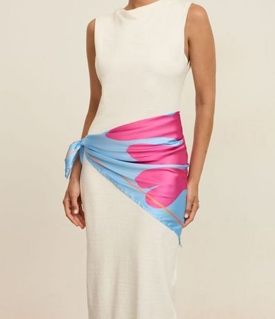 Pañuelo en Satén con Estampado Fresh Coral 5