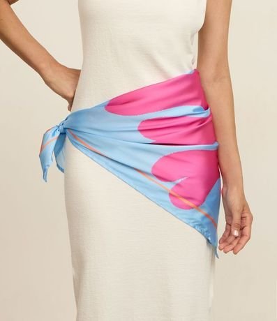 Pañuelo en Satén con Estampado Fresh Coral 1