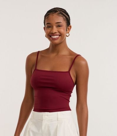 Top Cropped de Poliamida con Breteles Finos