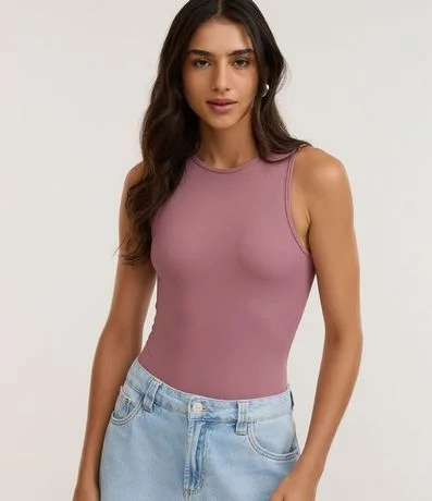 Body Básico en Rib con Cuello Halter