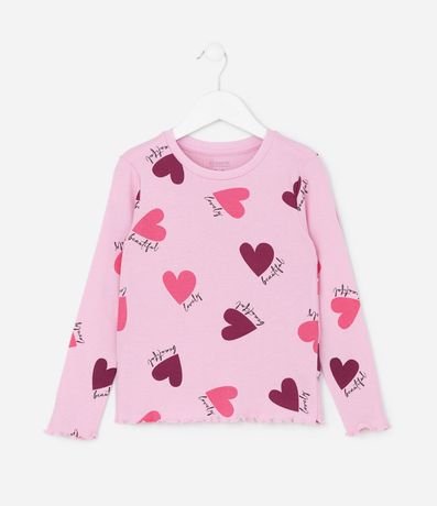 Pijama Infantil Largo en Rib acanalada con Estampado de Corazones – Talle 5 a 14 años 3