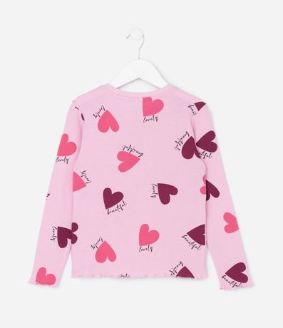 Pijama Infantil Largo en Rib acanalada con Estampado de Corazones – Talle 5 a 14 años 4