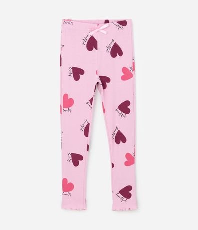 Pijama Infantil Largo en Rib acanalada con Estampado de Corazones – Talle 5 a 14 años 5