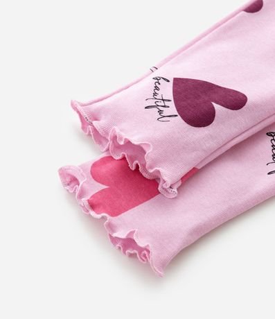 Pijama Infantil Largo en Rib acanalada con Estampado de Corazones – Talle 5 a 14 años 7