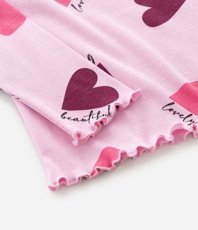 Pijama Infantil Largo en Rib acanalada con Estampado de Corazones – Talle 5 a 14 años 8