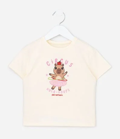 Remera Infantil Relaxed con Estampa de Capivara - Talle 1 a 6 años