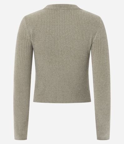 Blusa Manga Larga en Chenille con Cuello Colada 4