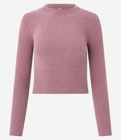 Blusa Manga Larga en Chenille con Cuello Colada
