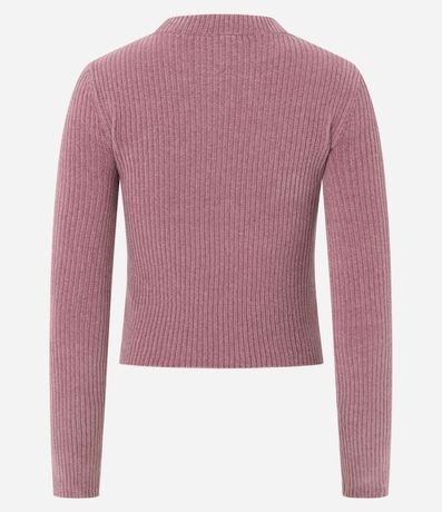 Blusa Manga Larga en Chenille con Cuello Colada 3