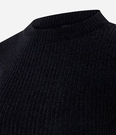 Blusa Manga Larga en Chenille con Cuello Colada 2
