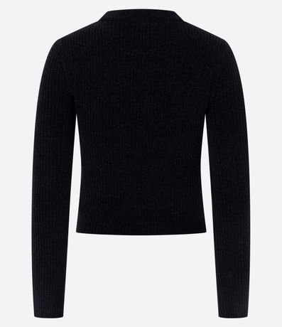 Blusa Manga Larga en Chenille con Cuello Colada 3