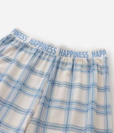 Pijama Infantil Largo en Media Malla con Estampado de Cuadros y Lettering – Talle 7 a 16 años 9